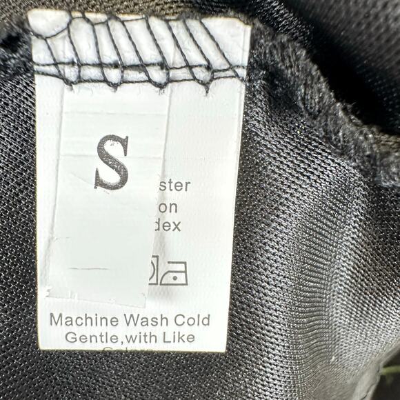 Black Midi Sheer Sleeve Embroidered Floral Knee Length Dress Womens Size Small - Picture 12 of 14